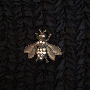 Vintage Bee pin with iridescent crystals
